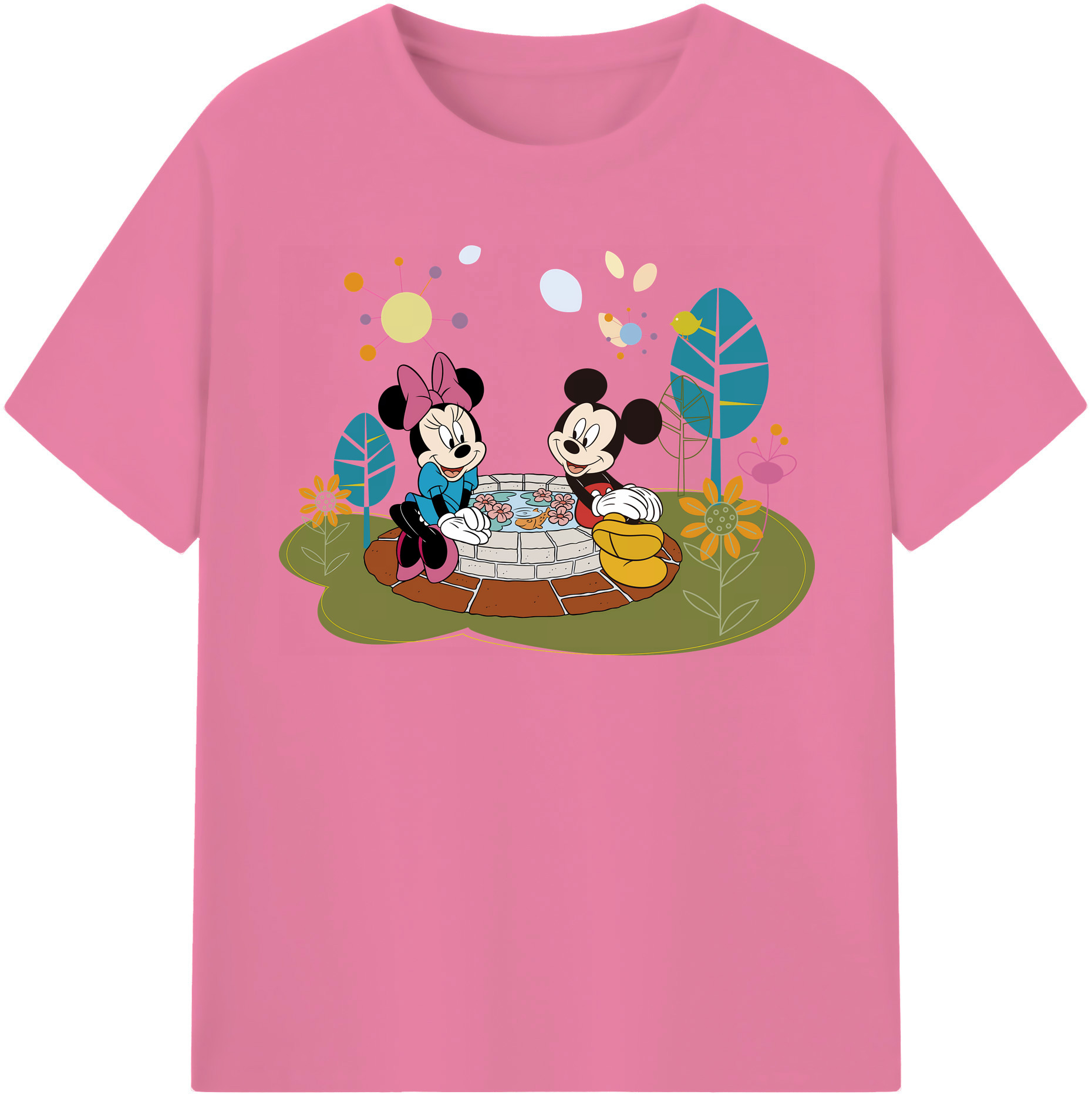 （画像用） ミッキーマウス Mickey Mouse 綿100％半袖Tシャツ（フロントプリント）